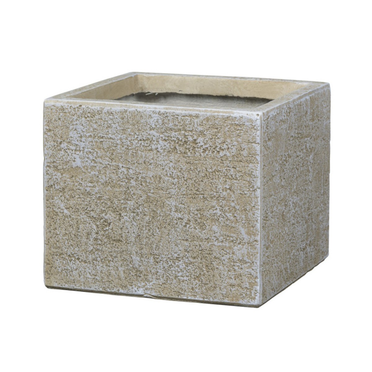 Kompozitní květináče - Květináč hranatý LOGAN 03LD fiberclay sv.hnědý 44x44x37cm