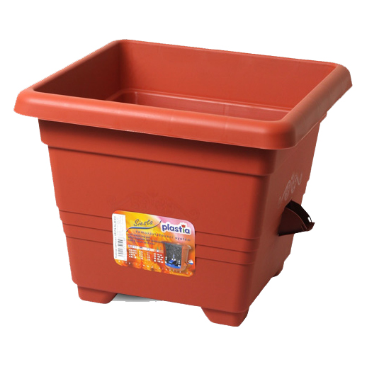 Květináče - Květináč hranatý samozavl. Bergamot 30cm terakota