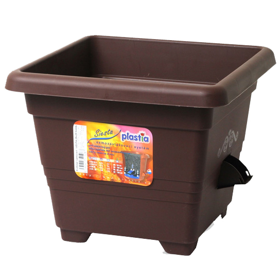 Květináče - Květináč hranatý samozavl. Bergamot 40cm čokoláda