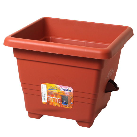 Květináče - Květináč hranatý samozavl. Bergamot 40cm terakota