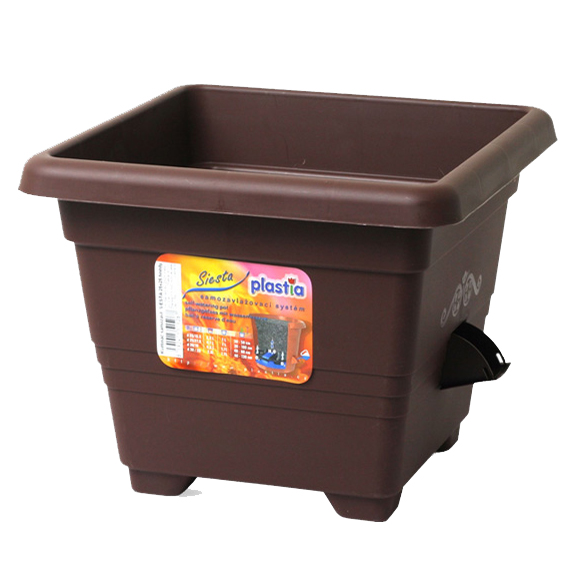 Květináče - Květináč hranatý samozavl. Bergamot 50cm čokoláda