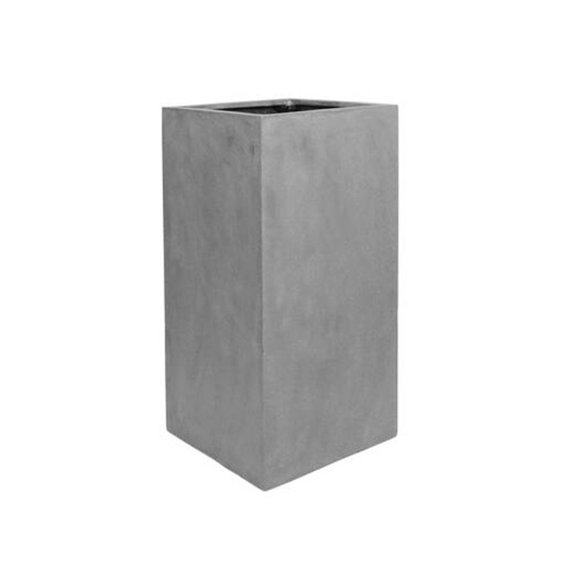 Kompozitní květináče - Květináč hranatý vysoký BOUVY L fiberstone šedý 80x40cm