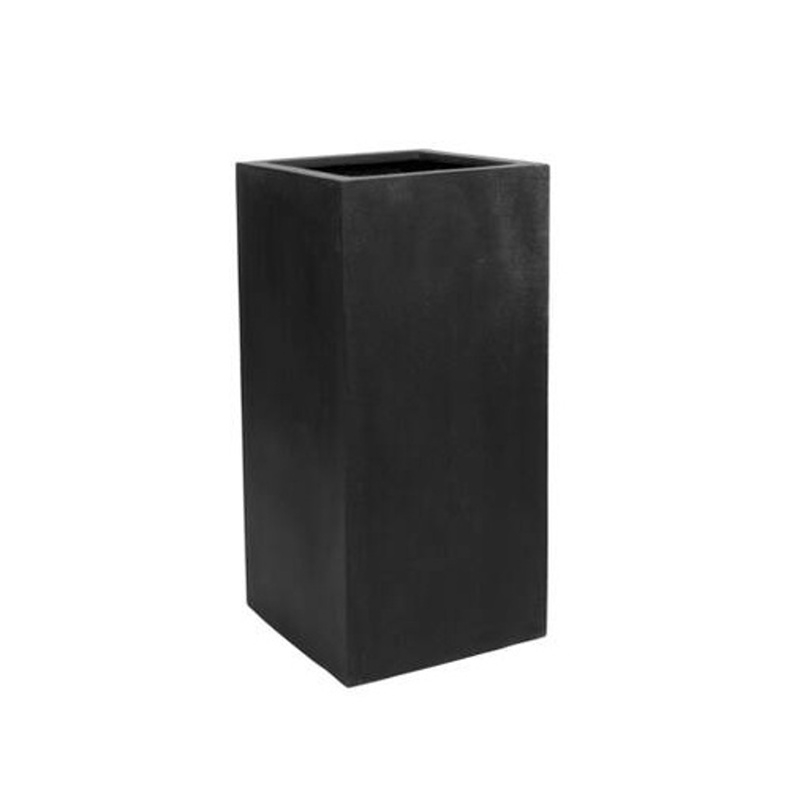 Kompozitní květináče - Květináč hranatý vysoký BOUVY M fiberstone černý 60x30cm