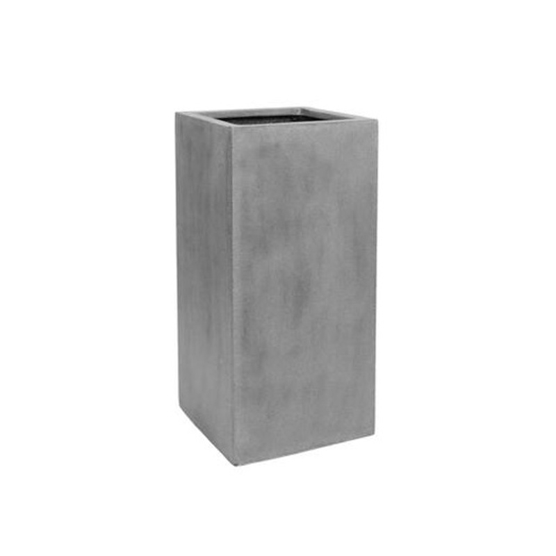Kompozitní květináče - Květináč hranatý vysoký BOUVY M fiberstone šedý 60x30cm