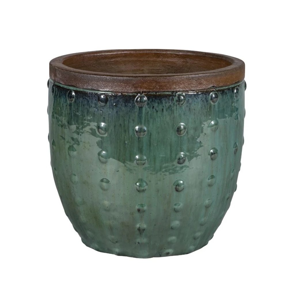 Keramické květináče - Květináč keramický BERLIN 3-01A glazovaný zelený 40cm