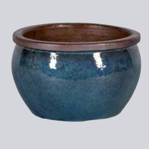 Květináče - Květináč keramický BONN 1-03Y glazovaný modrozelený 45cm