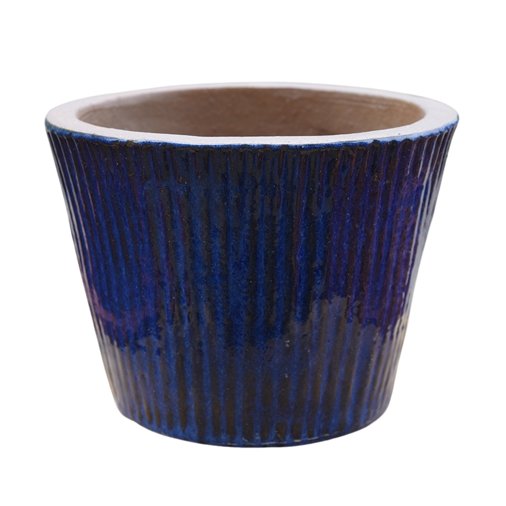 Keramické květináče - Květináč keramický BREMEN 1-01B glazovaný modrý 39cm