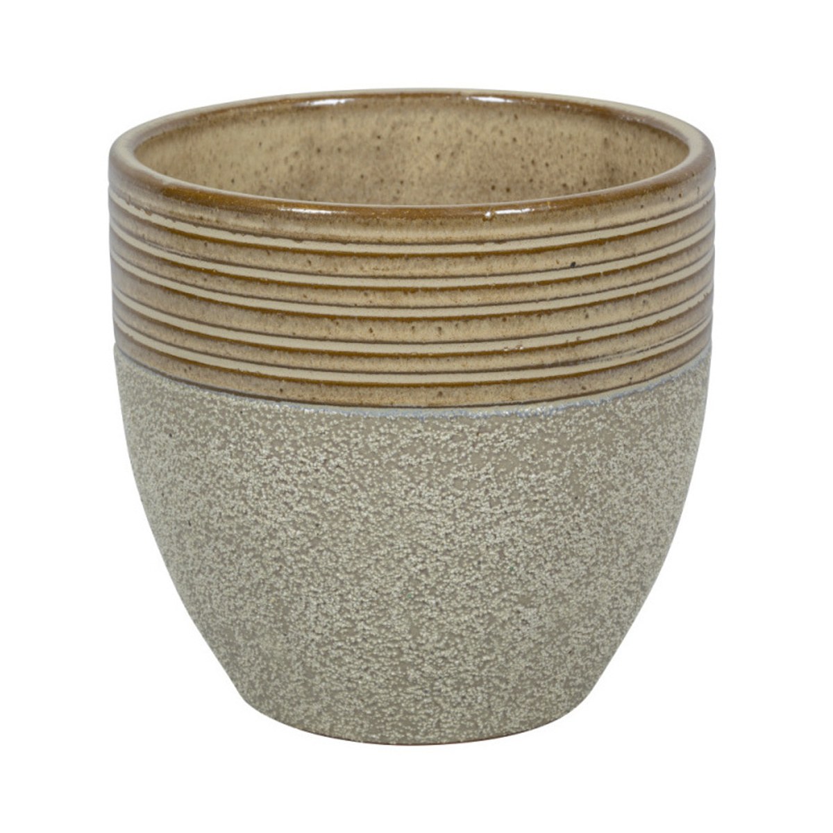 Keramické květináče - Květináč keramický  CORSICA 34SI glazovaný pískový 22cm