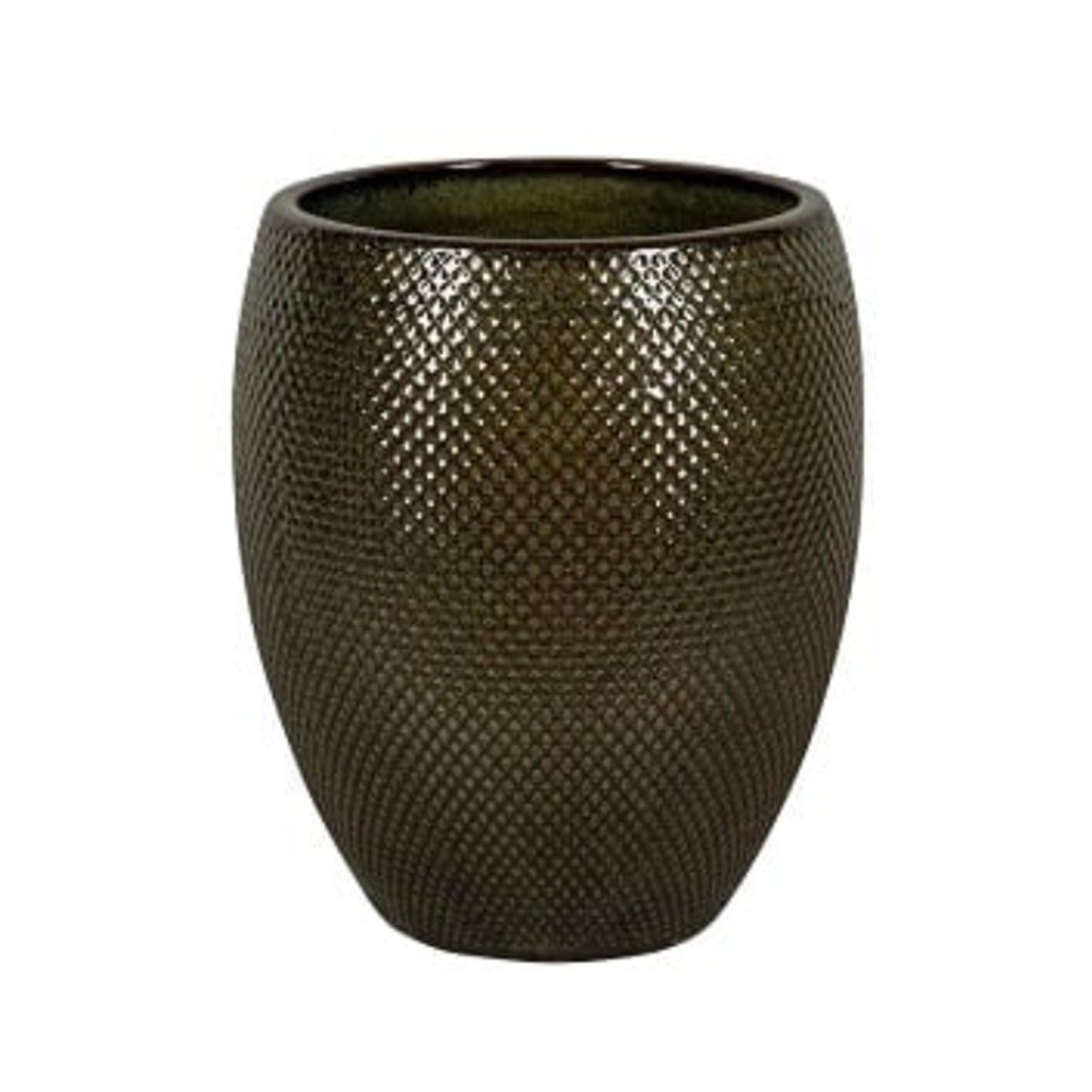 Keramické květináče - Květináč keramický glazovaný BUSAN 1-02DA tm.zelený 48cm