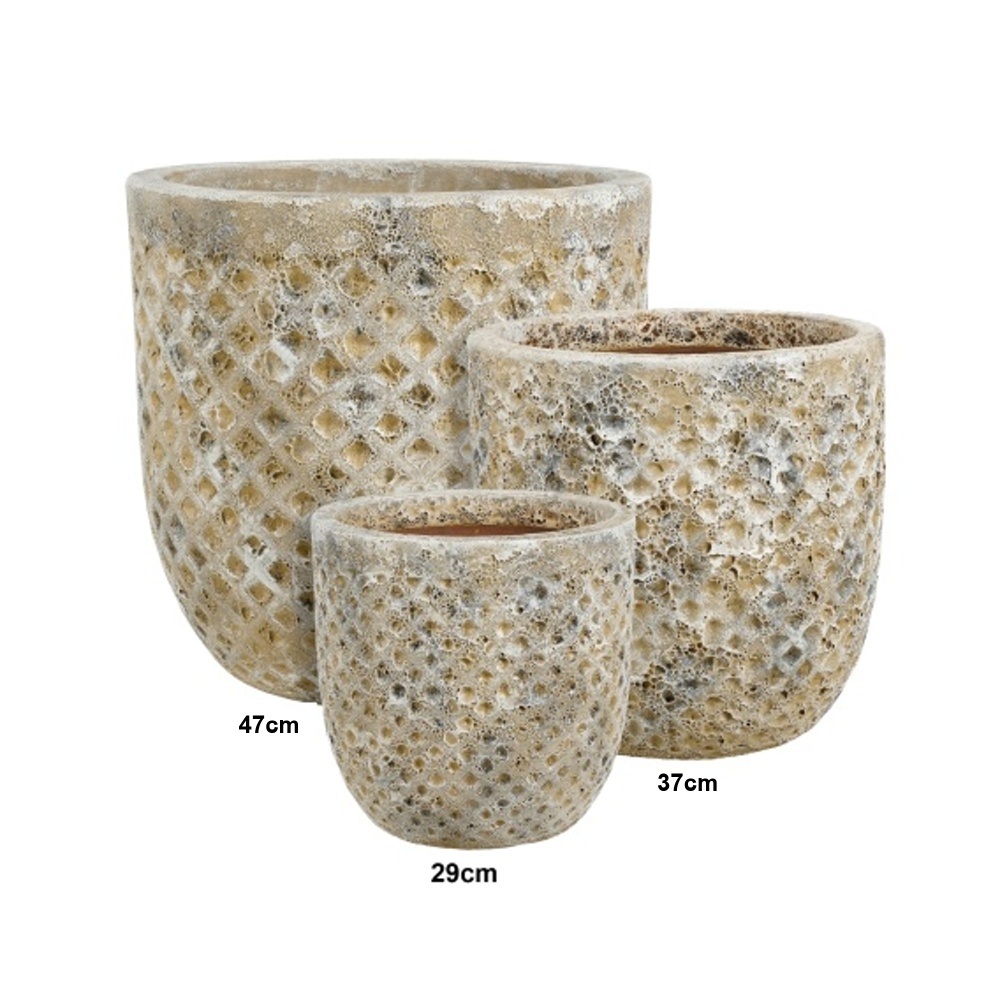 Keramické květináče - Květináč keramický MACHU béžová patina 37cm