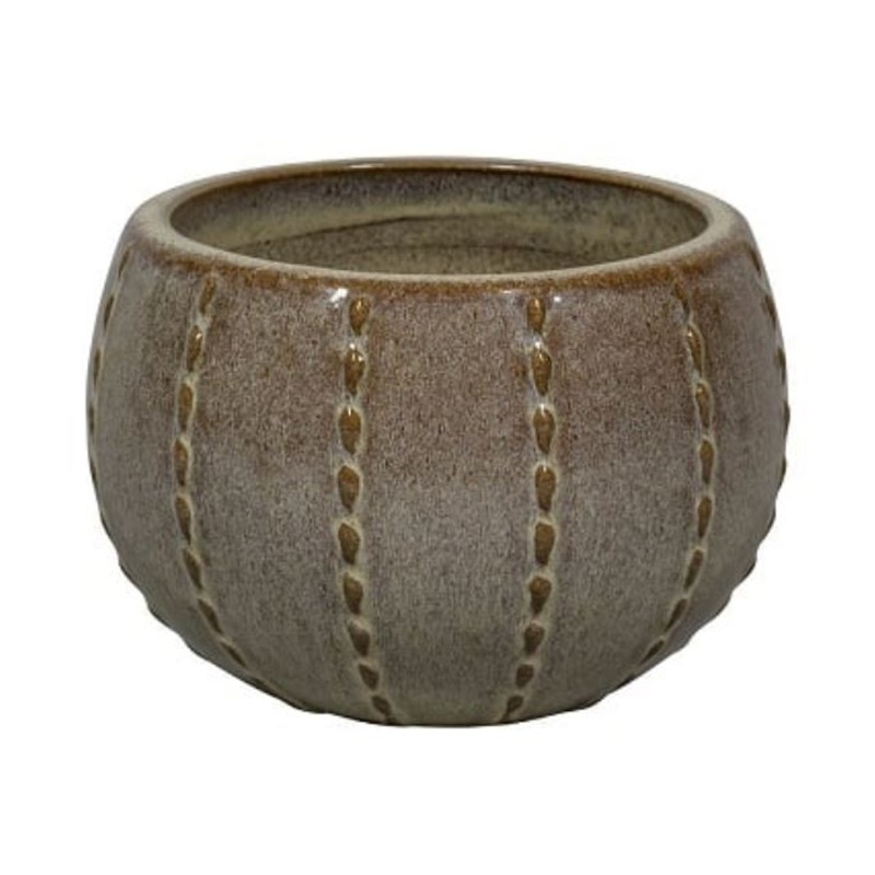 Keramické květináče - Květináč keramický SEOUL 1-01MD glazovaný hnědý 24cm