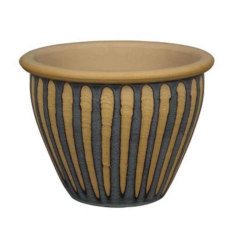 Keramické květináče - Květináč keramický VALENCIA 58G šedo-terakotový 55cm