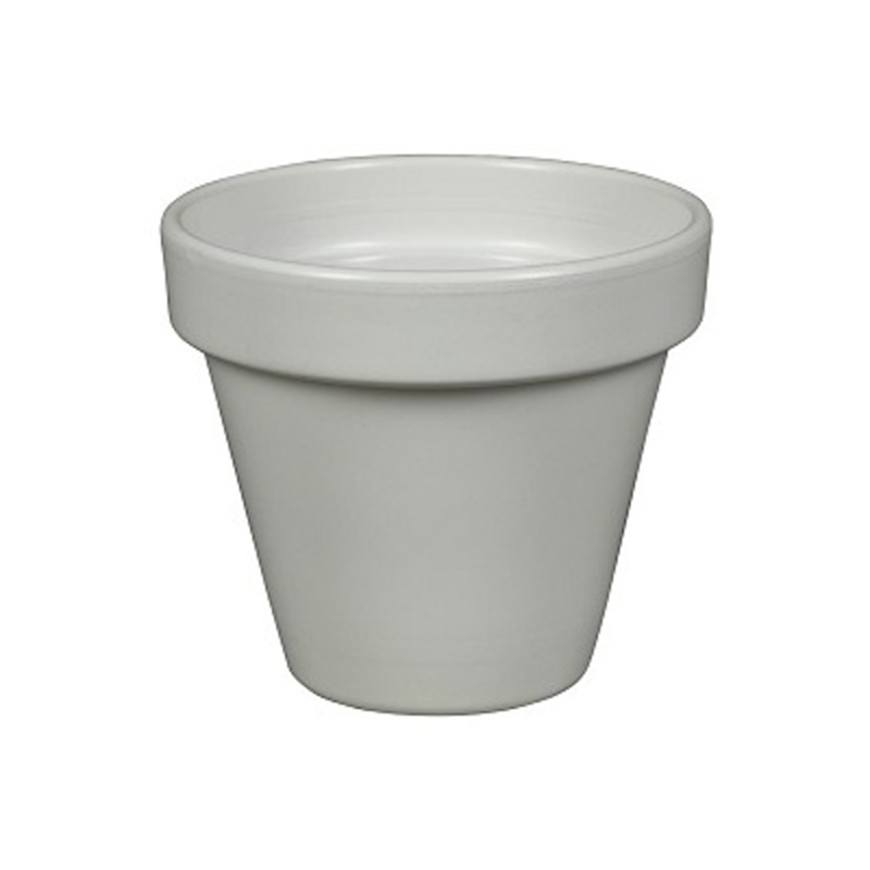 Keramické květináče - Květináč kermaický CALI 01W glazovaný bílý 24cm