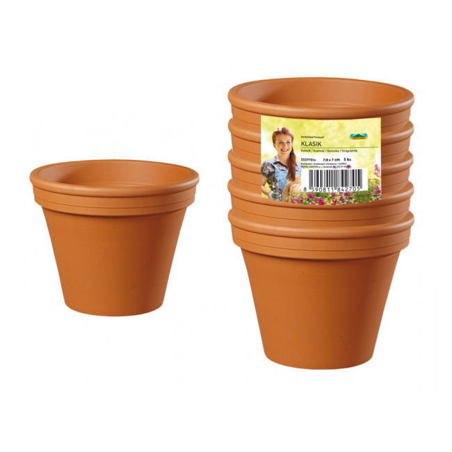Květináče - Květináč KLASIK 5ks terakota 7cm