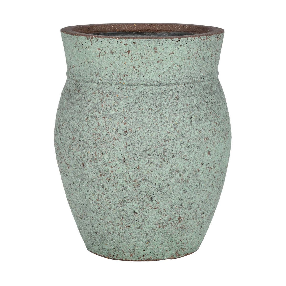 Kompozitní květináče - Květináč kulatý APOLLO S ficonstone zelený 38,5cm