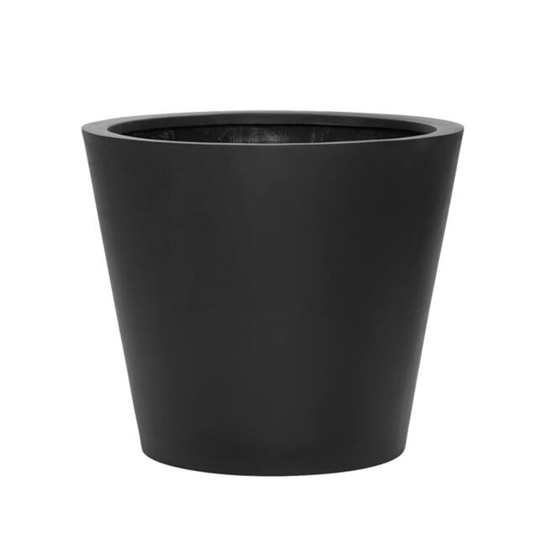 Kompozitní květináče - Květináč kulatý BUCKET M fiberstone černý 58cm