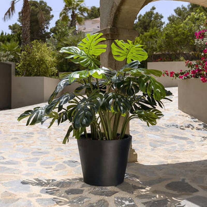 Květináč kulatý BUCKET M fiberstone černý 58cm-0