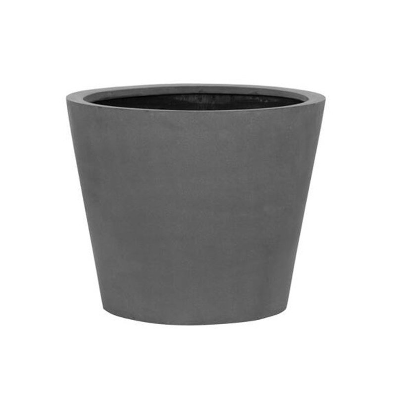 Kompozitní květináče - Květináč kulatý BUCKET S fiberstone šedý 50cm