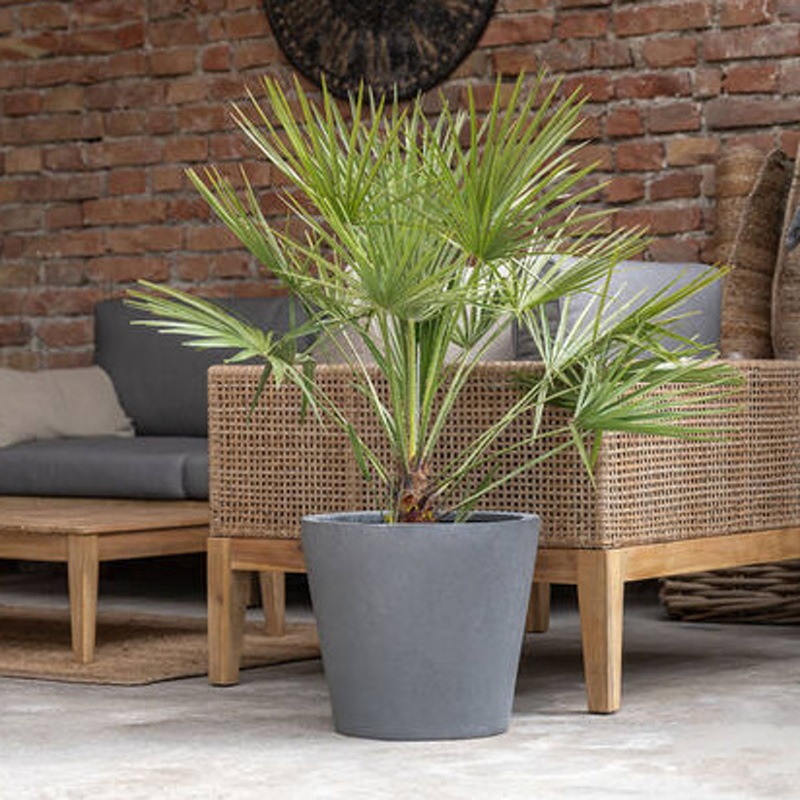 Květináč kulatý BUCKET S fiberstone šedý 50cm-0