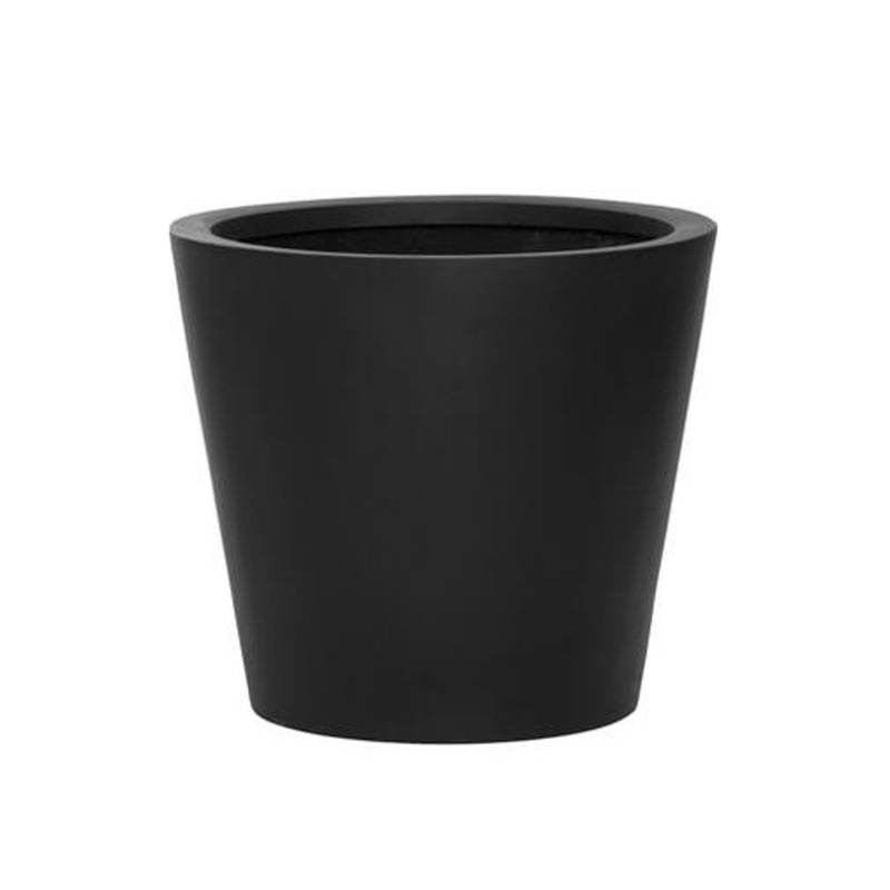 Kompozitní květináče - Květináč kulatý BUCKET XS fiberstone černý 40cm