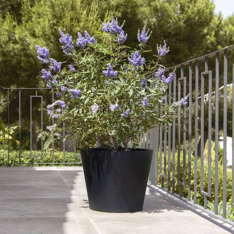 Květináč kulatý BUCKET XS fiberstone černý 40cm-0