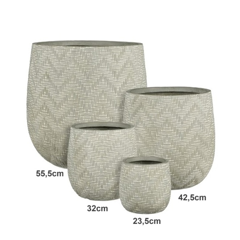 Kompozitní květináče - Květináč kulatý FALUN magnesium sv.šedý 32cm