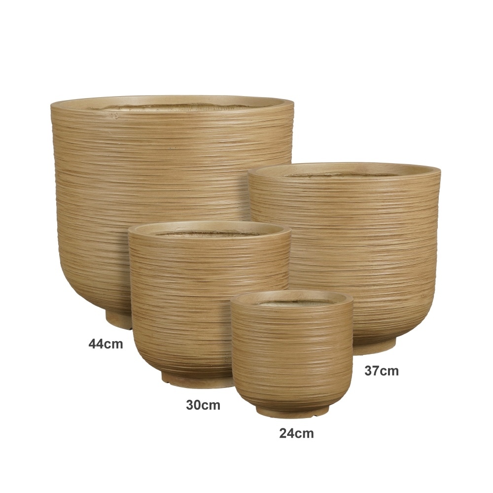 Kompozitní květináče - Květináč kulatý HAVANA z magnesia sv.hnědý 30cm