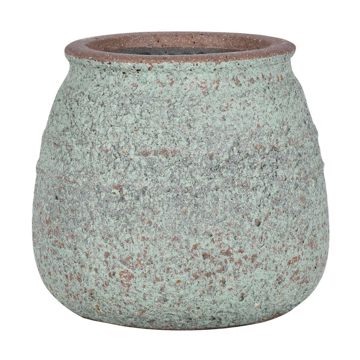 Kompozitní květináče - Květináč kulatý HESTIA S ficonstone zelený 32cm