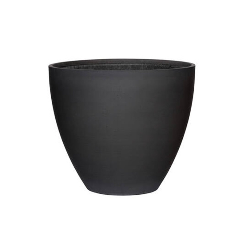 Kompozitní květináče - Květináč kulatý JESSLYN XS fiberstone černý 42cm