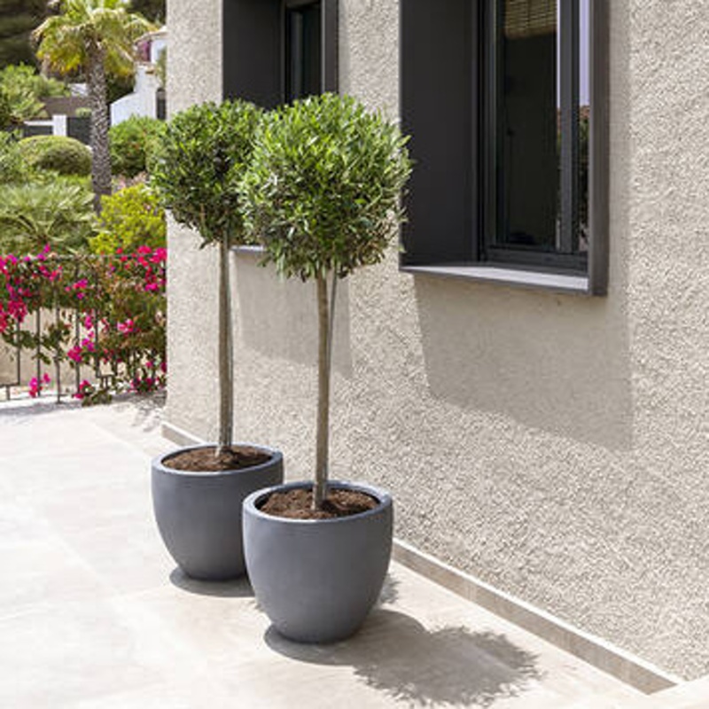 Květináč kulatý JESSLYN XS fiberstone šedý 42cm-0