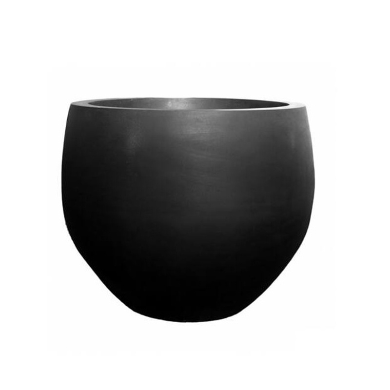 Kompozitní květináče - Květináč kulatý JUMBO ORB S fiberstone černý 87cm