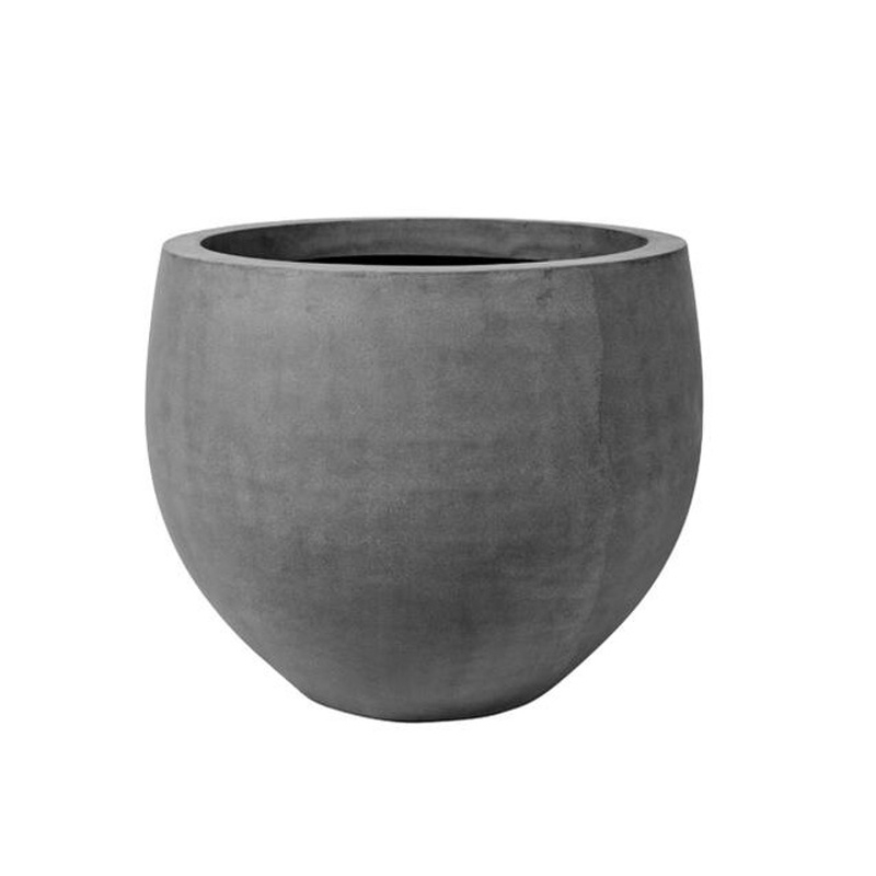 Kompozitní květináče - Květináč kulatý JUMBO ORB S fiberstone šedý 87cm