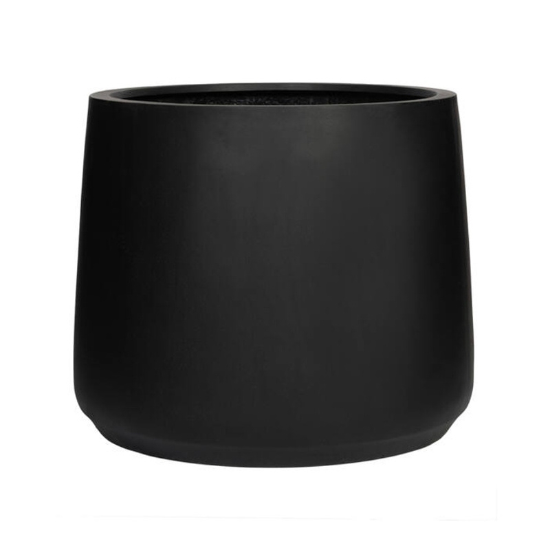 Kompozitní květináče - Květináč kulatý JUMBO PATT S fiberstone černý 92,5cm