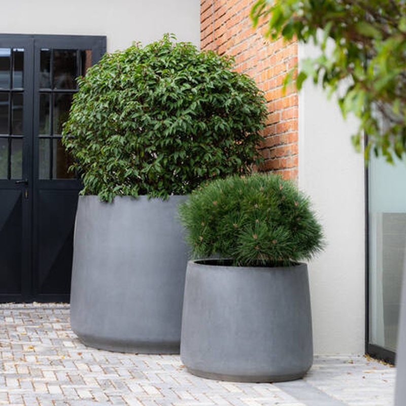 Květináč kulatý JUMBO PATT XS fiberstone šedý 73cm-0