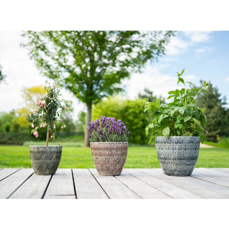 Květináč kulatý keramický DANIEK CLOUDY modrý 25cm-0