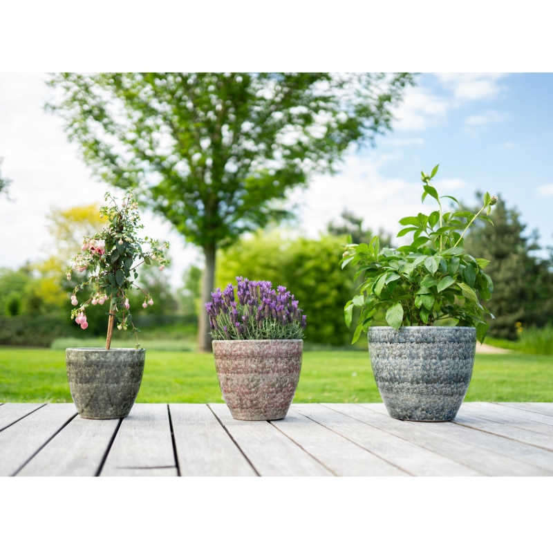 Květináč kulatý keramický DANIEK CLOUDY zelený 37cm-0