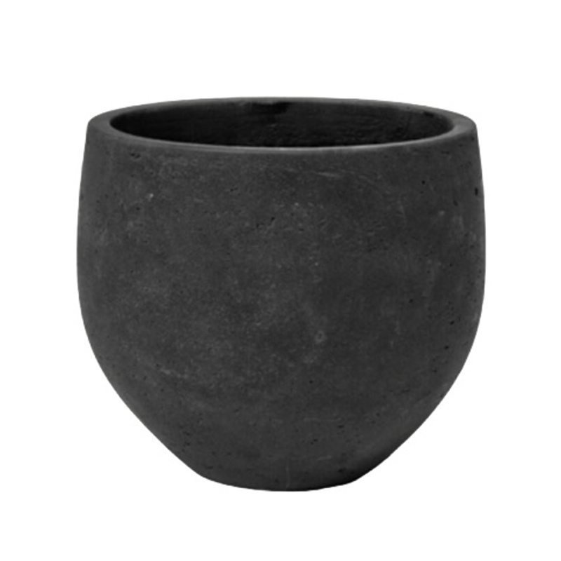 Kompozitní obaly - Květináč kulatý MINI ORB S fiberclay černý 18cm