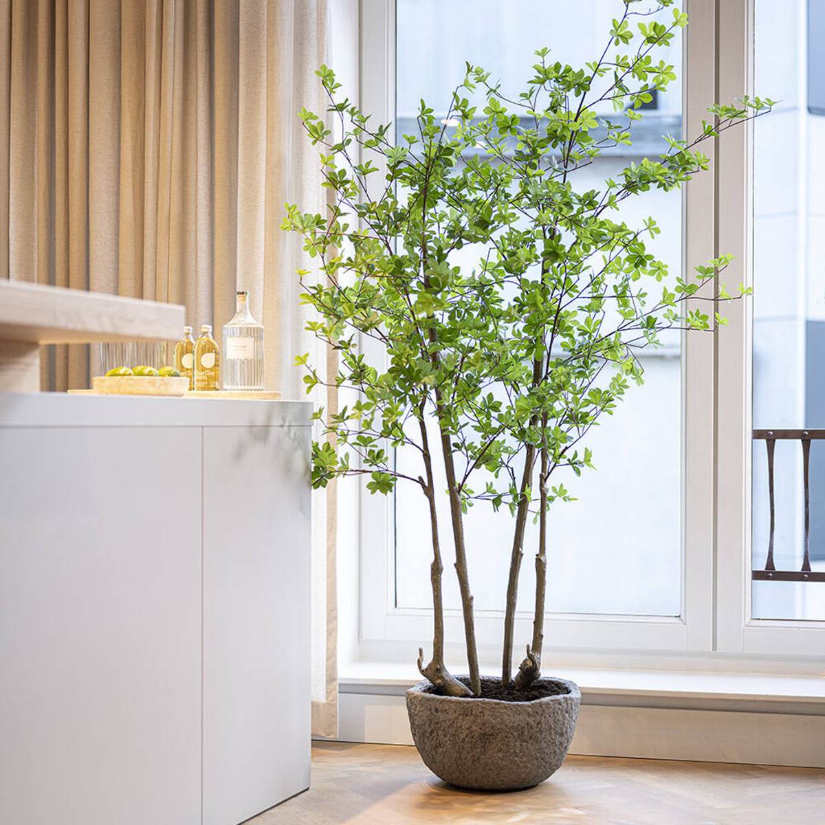 Květináč kulatý MT.FRANCIS XS ficonstone šedo-hnědý 46cm-0