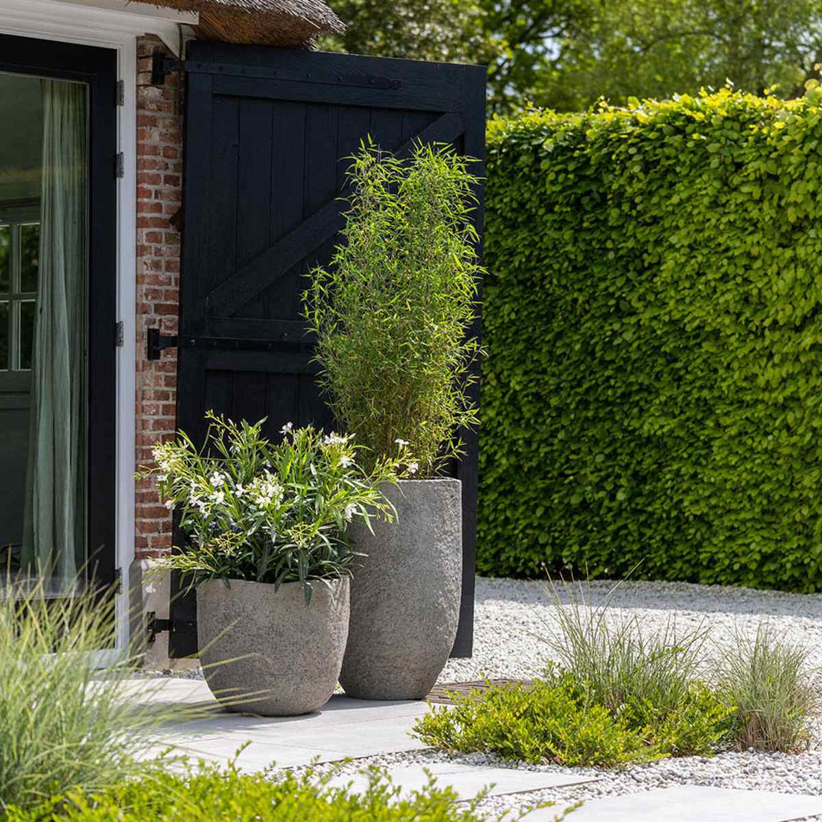 Květináč kulatý MT.RUSSELL M ficonstone šedo-hnědý 42cm-0