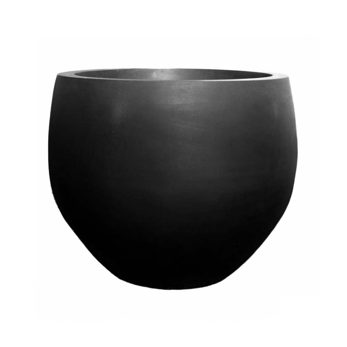 Kompozitní květináče - Květináč kulatý ORB L fiberstone černý 68,5cm