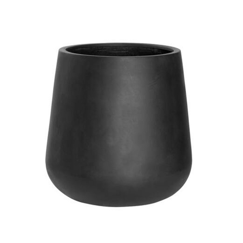 Kompozitní květináče - Květináč kulatý PAX M fiberstone černý 44cm
