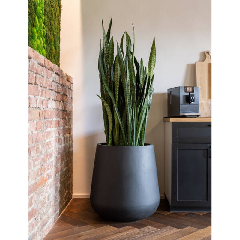 Květináč kulatý PAX M fiberstone černý 44cm-0