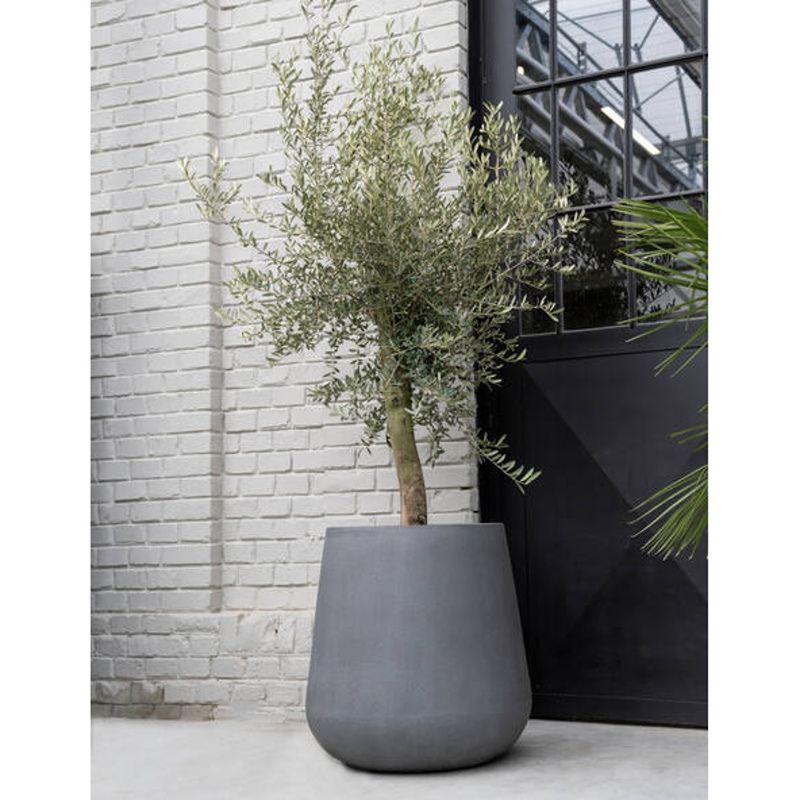 Květináč kulatý PAX M fiberstone šedý 44cm-0
