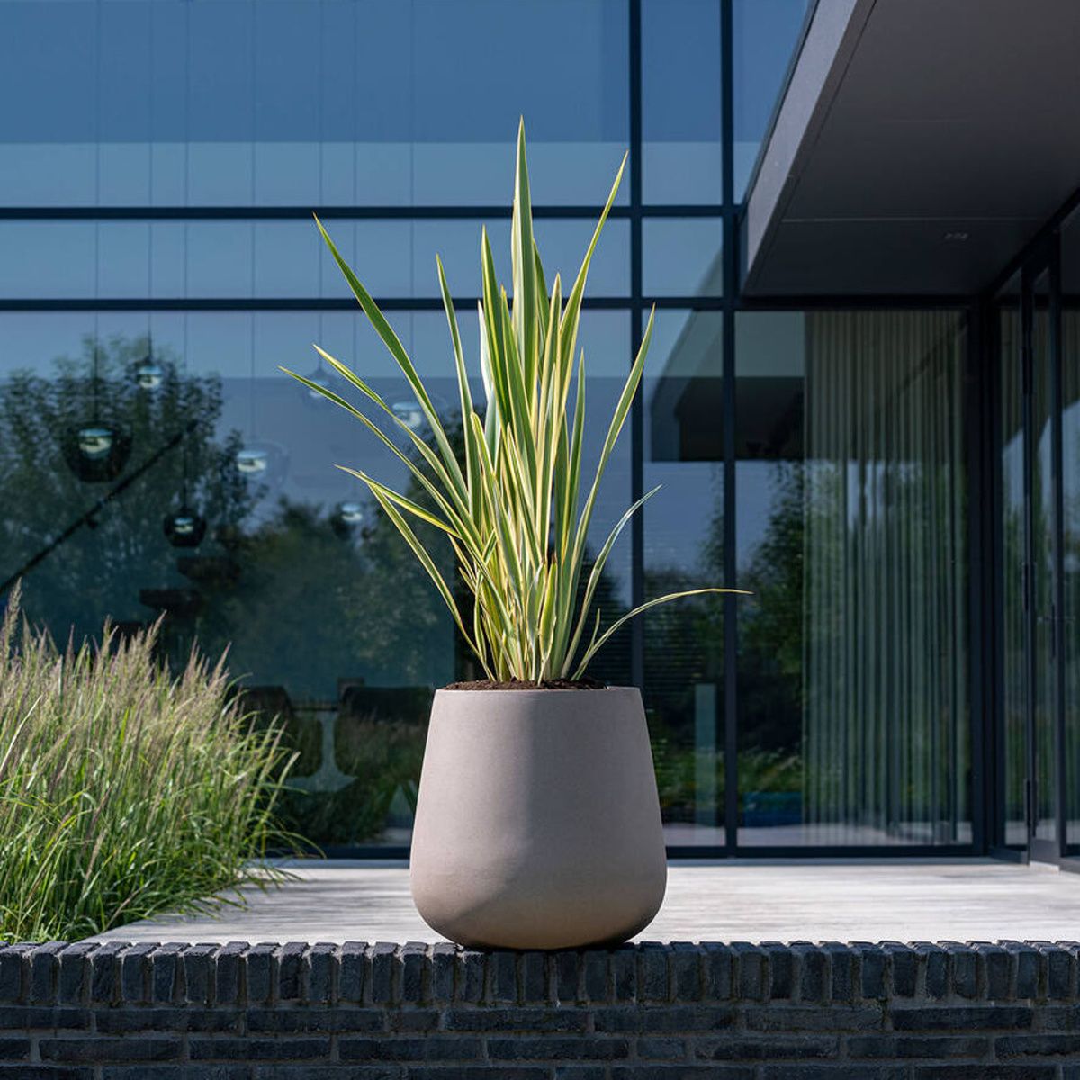 Květináč kulatý PAX M fiberstone taupe 44cm-0