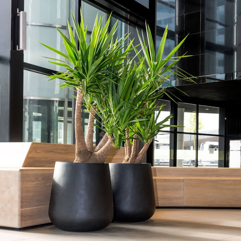 Květináč kulatý PAX XL fiberstone černý 66cm-0