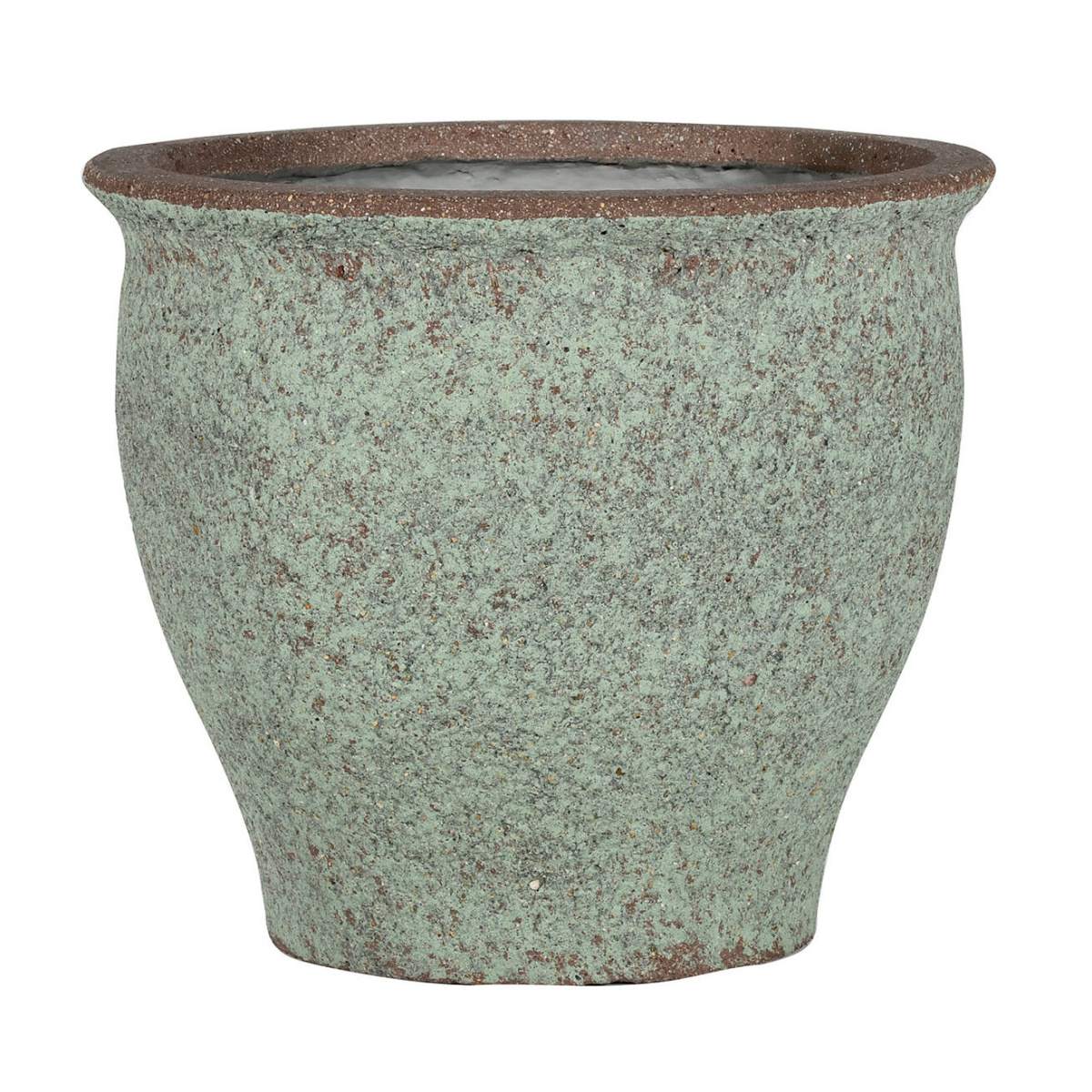 Kompozitní květináče - Květináč kulatý POSEIDON M ficonstone zelený 52cm