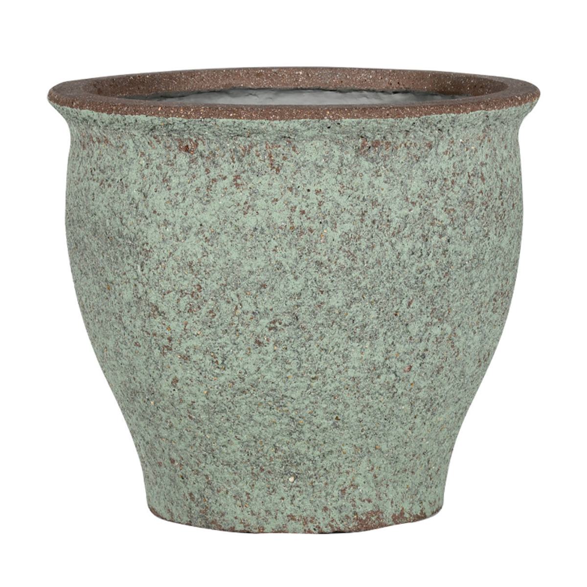 Kompozitní květináče - Květináč kulatý POSEIDON S ficonstone zelený 42cm