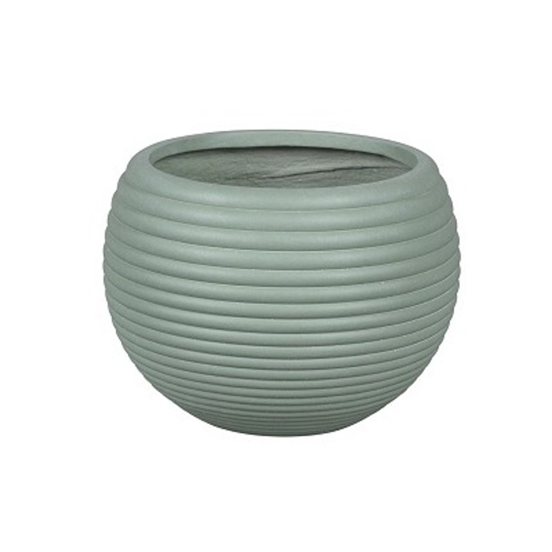 Kompozitní květináče - Květináč kulatý REGINA 37A fiberclay sv.zelený 40cm