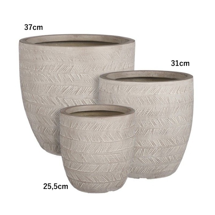 Keramické květináče - Květináč kulatý STOCKHOLM keramický taupe 37cm