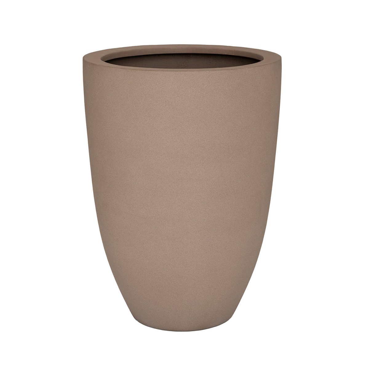 Kompozitní květináče - Květináč kulatý vysoký BEN L fiberstone taupe 55cm